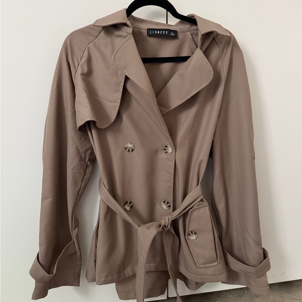 Lioness Beige Double-Breasted Jacket